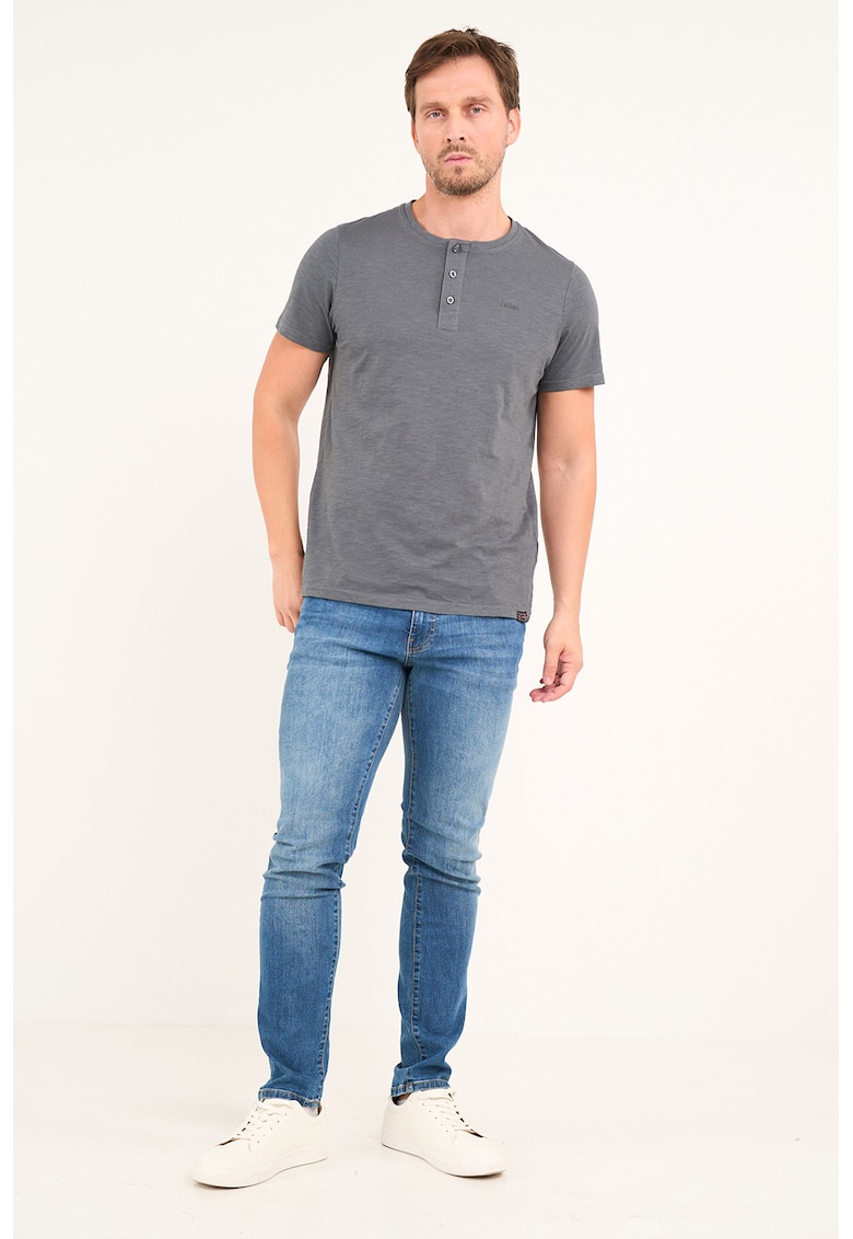 Blugi slim fit cu aspect decolorat - Albastru pastel