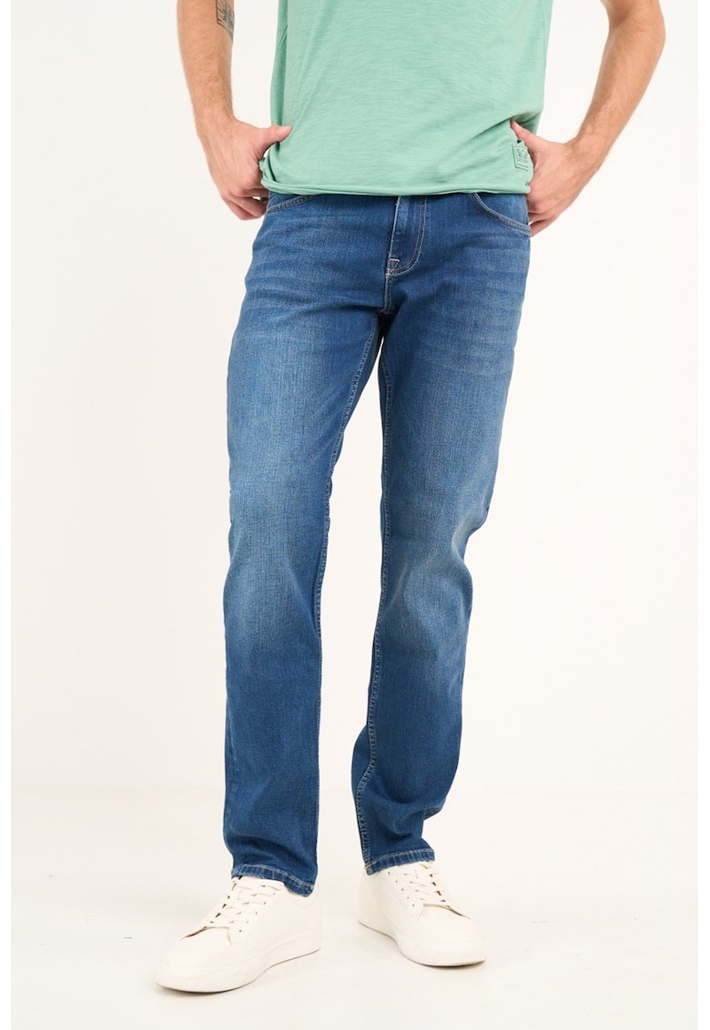 Blugi regular fit cu 5 buzunare - Albastru