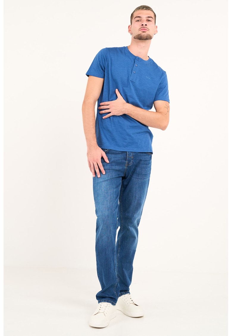 Blugi regular fit cu talie medie - Albastru inchis