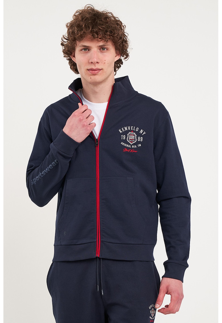 Bluza de trening cu fermoar si logo