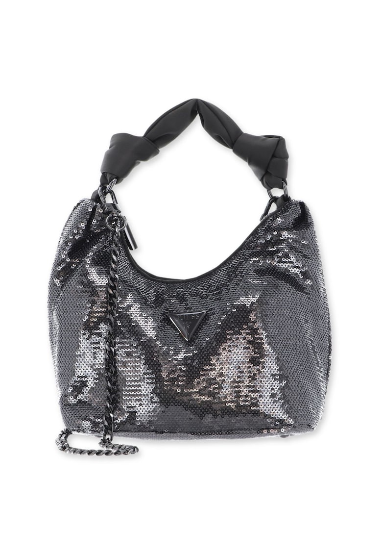 VELINA GEANTA ELEGANTA ARGINTIE DE DAMA CU PAIETE SI LANT