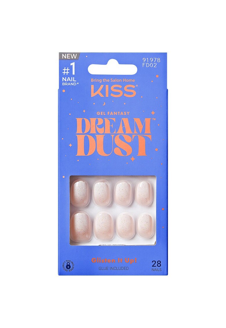 Unghii False DREAM DUST Gel Fantasy Dreamdust 28 buc - Gri sclipitor