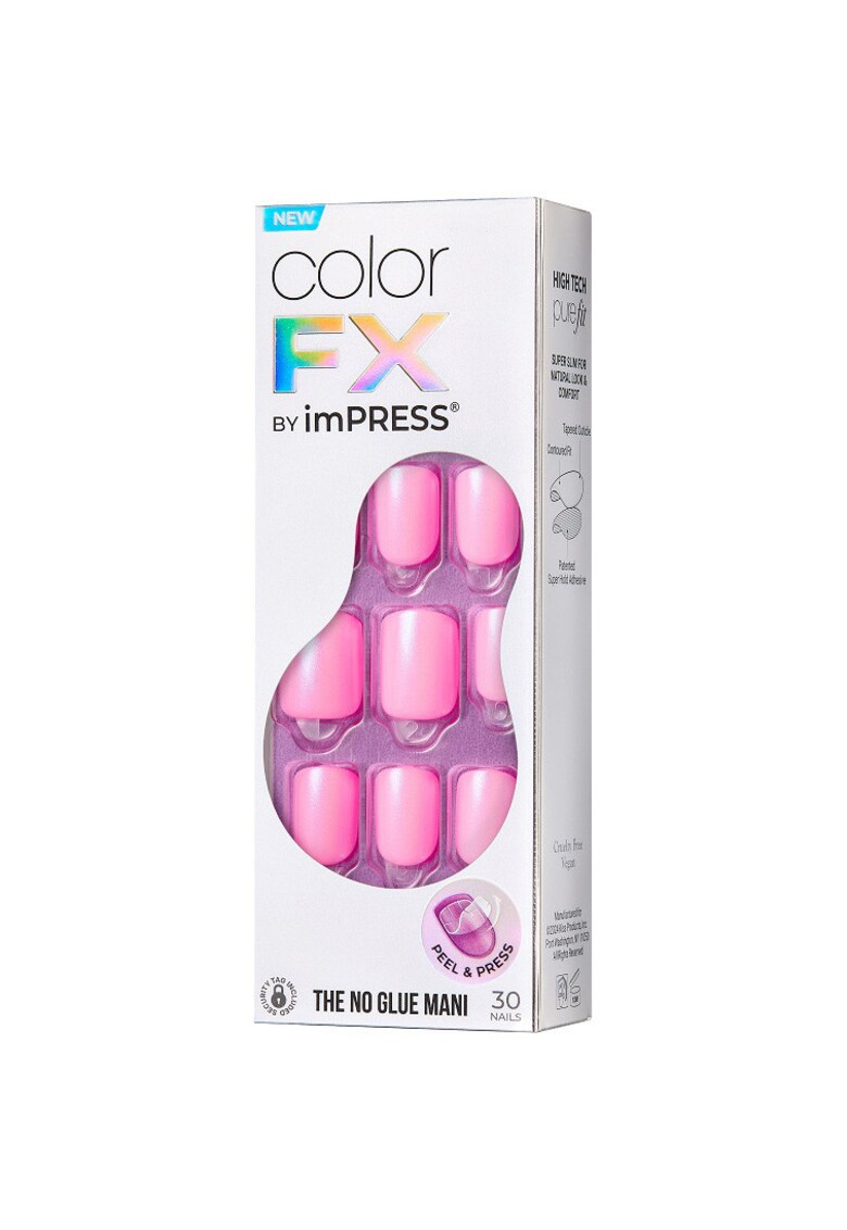Unghii False imPRESS Color FX - 30 buc - Roz bombon