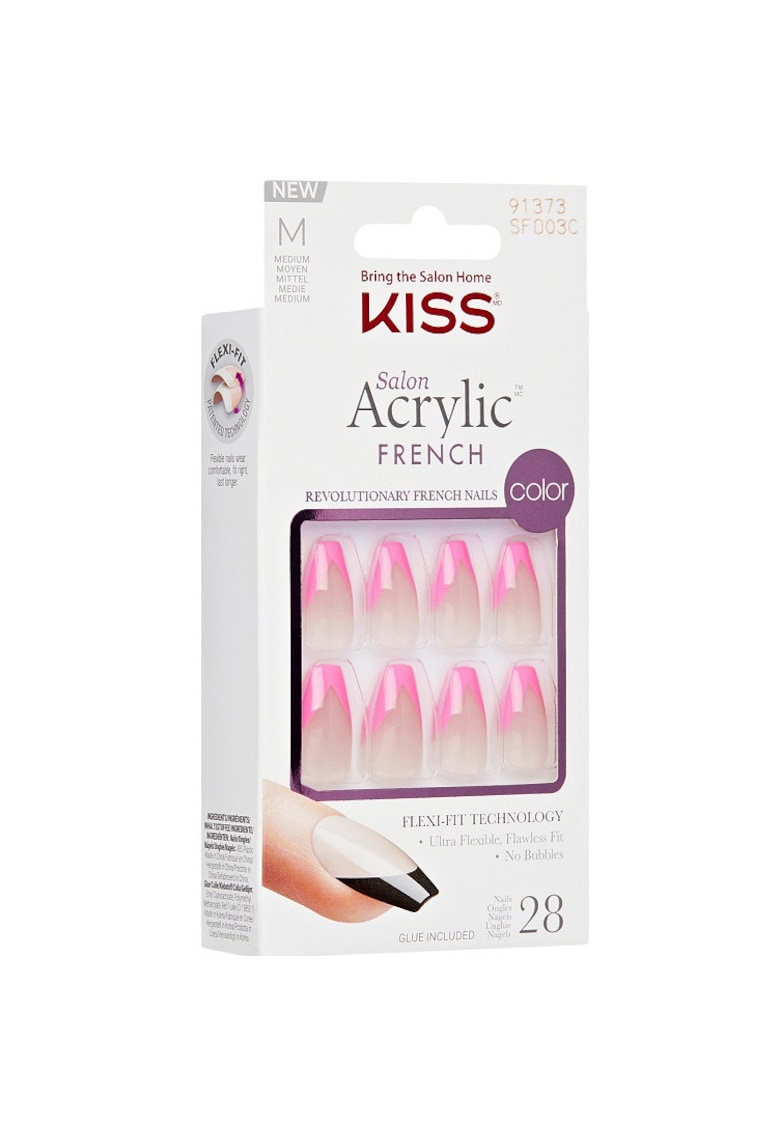 Unghii False Salon Acrylic French Color - 28 buc