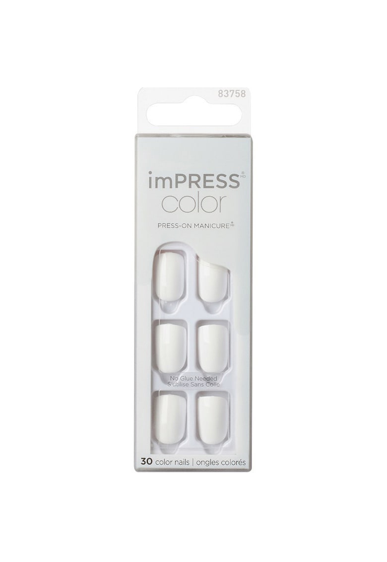 Unghii False IMPRESS - 30 buc - Alb arctic