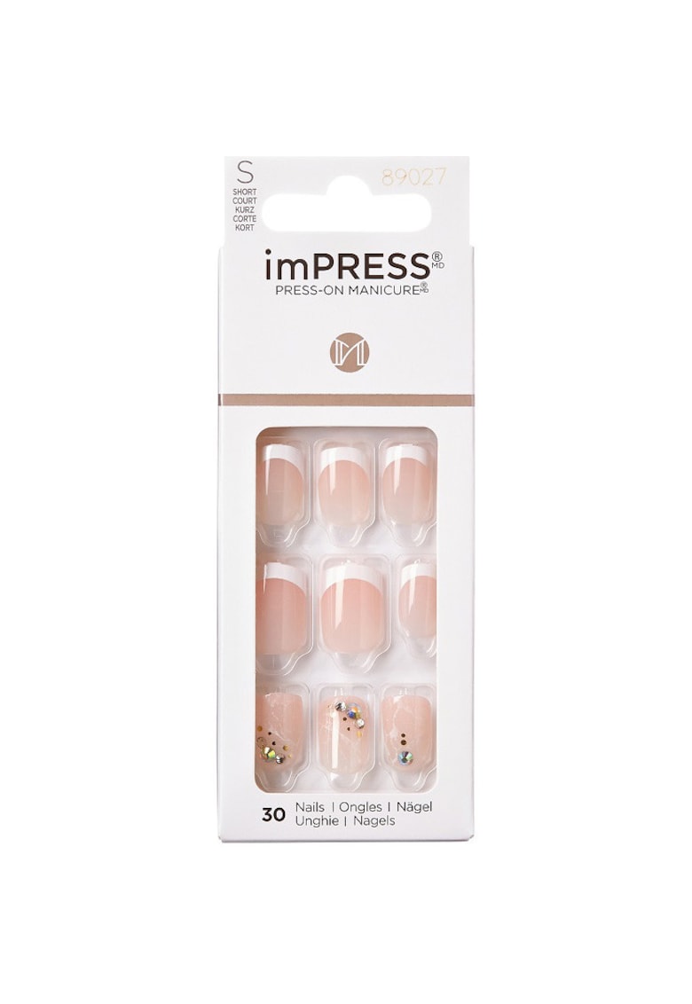 Unghii False IMPRESS - 30 buc - Alb roz