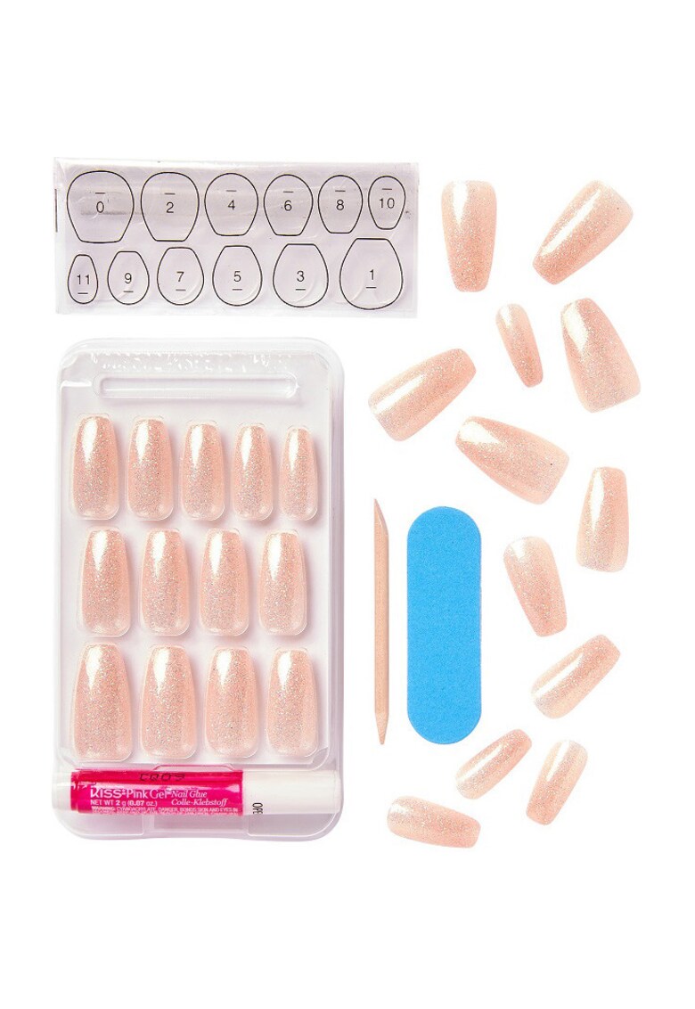 Unghii False GEL FANTASY -28 buc - Bej | Auriu