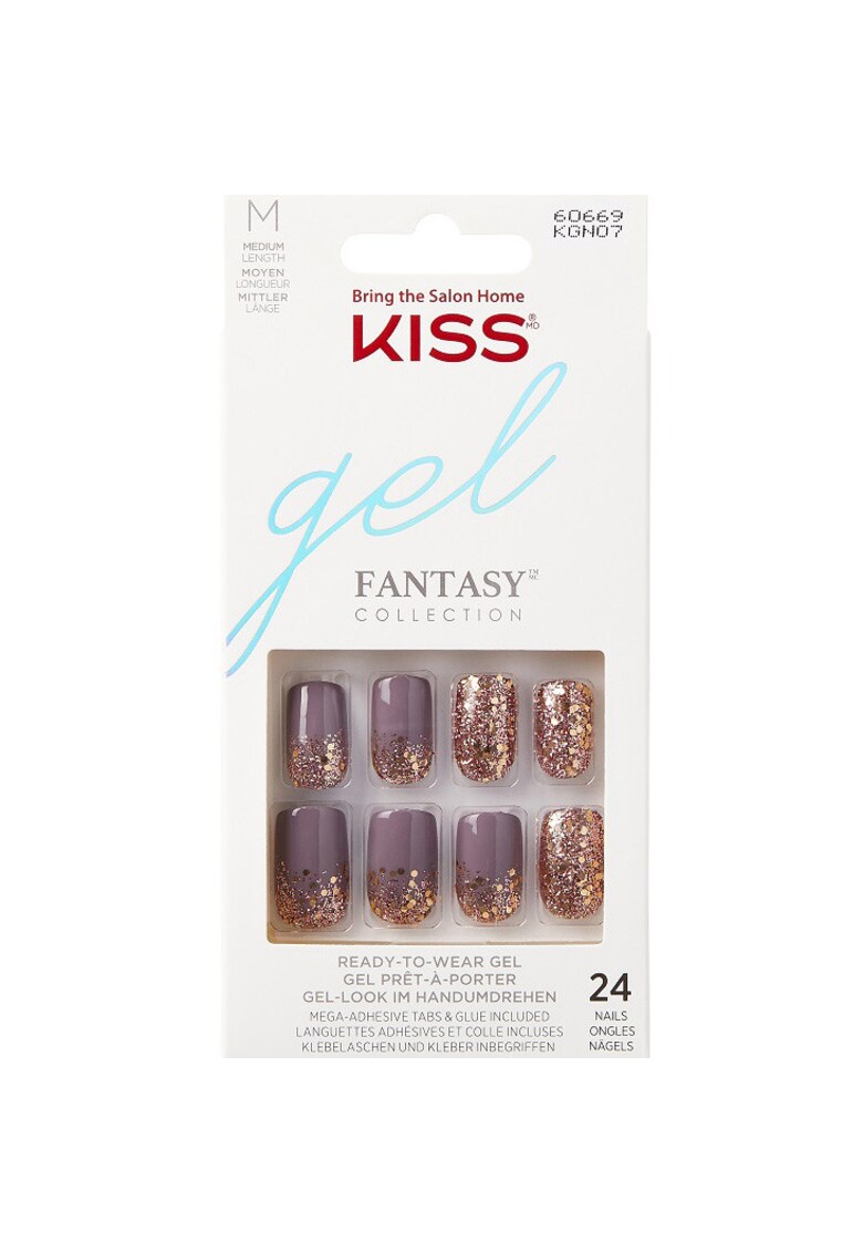 Unghii False GEL FANTASY -28 buc - Auriu/Mov