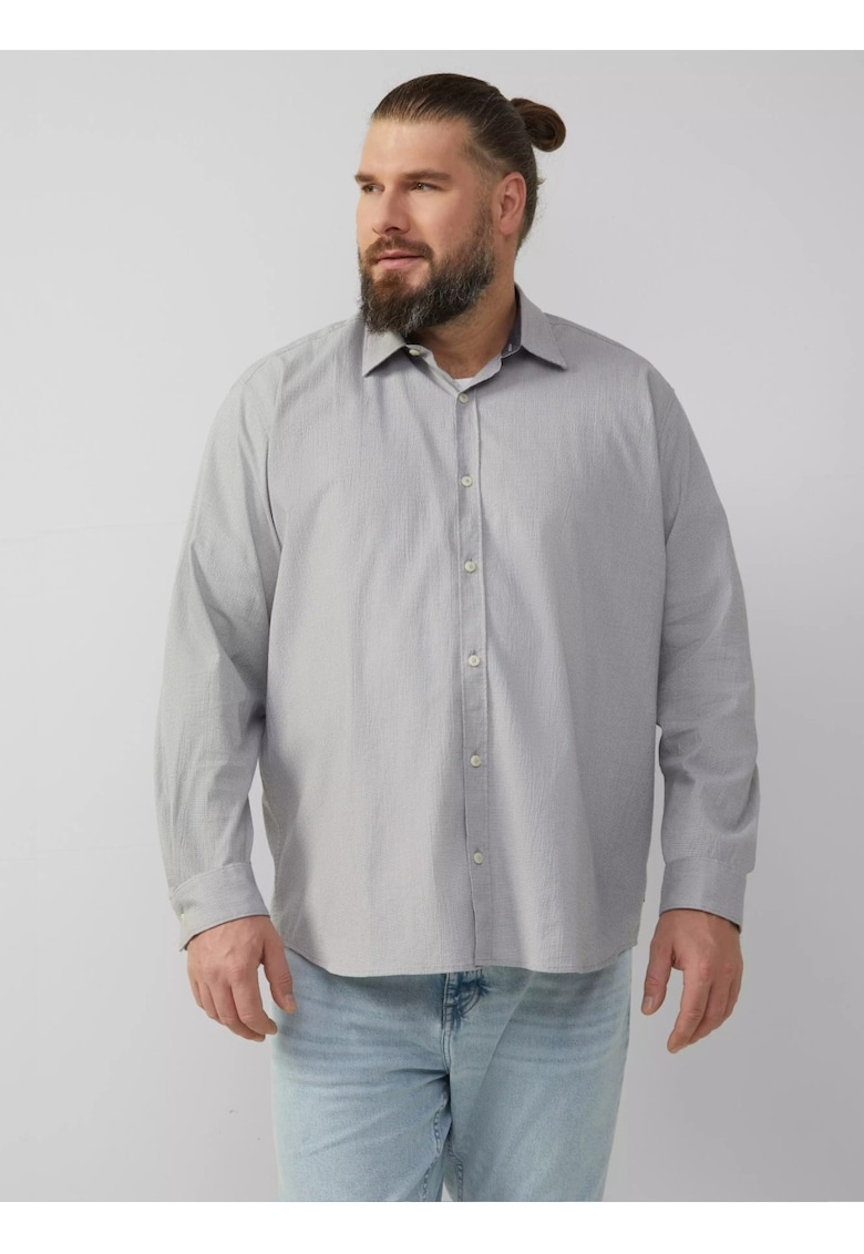Big Sizes Camasa barbati big sizes - cu maneca lunga - Regular fit - Gri deschis - Gri deschis