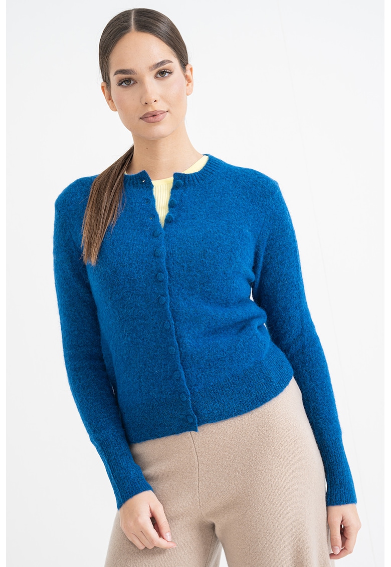 Cardigan slim fit din amestec de lana