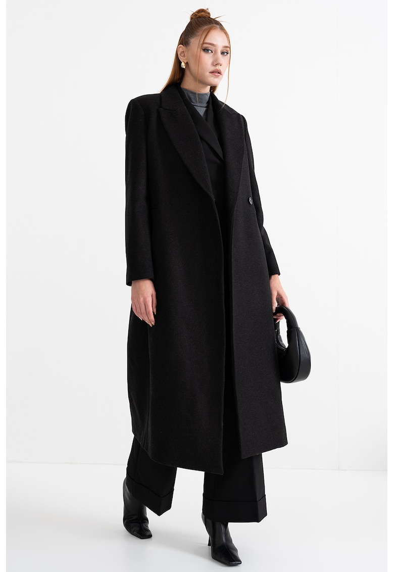 Haina din amestec de lana cu revere decupate