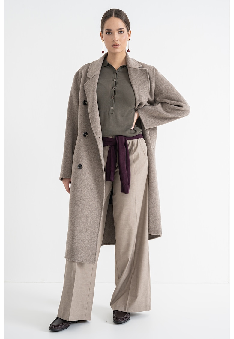 Haina din amestec de lana cu revere decupate