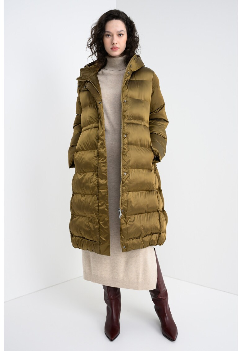 Geaca lunga cu croiala lejera - Verde masliniu