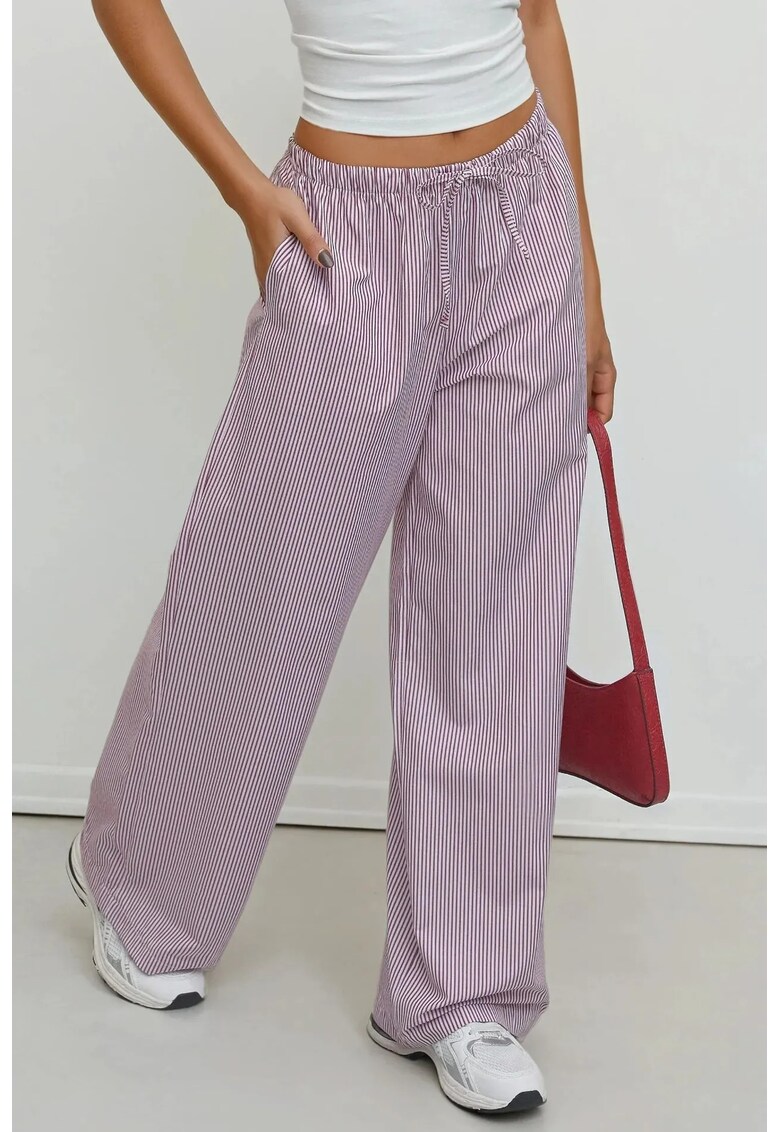 Pantaloni visiniu cu talie elastica - Visiniu