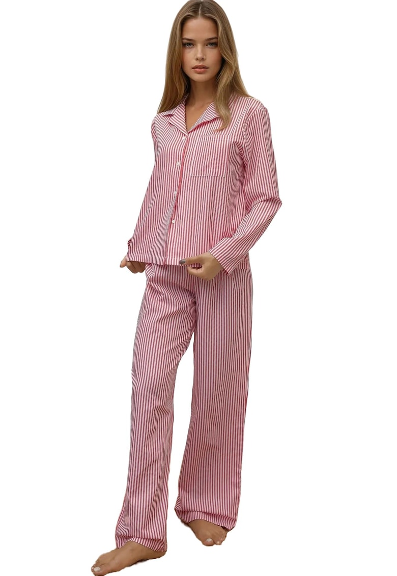 Pijamale dama - Bumbac - Rosu