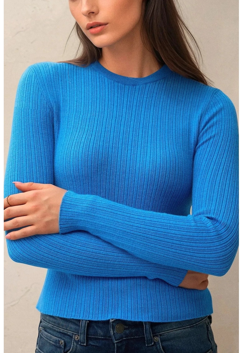 Pulover dama - albastru - tricot