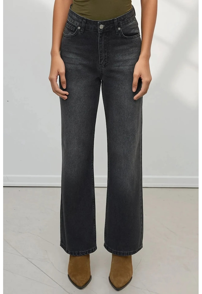 Blugi dama denim - picior drept - negru