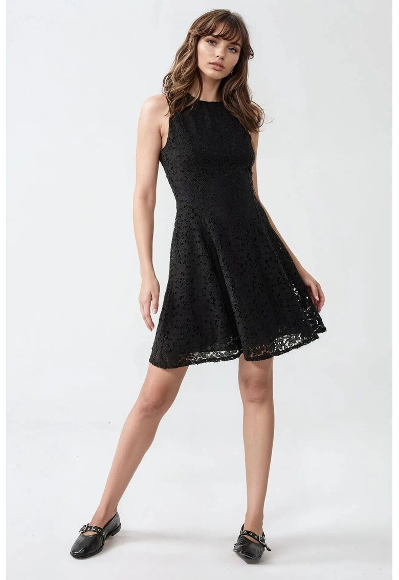 Rochie mini - dantela - Negru