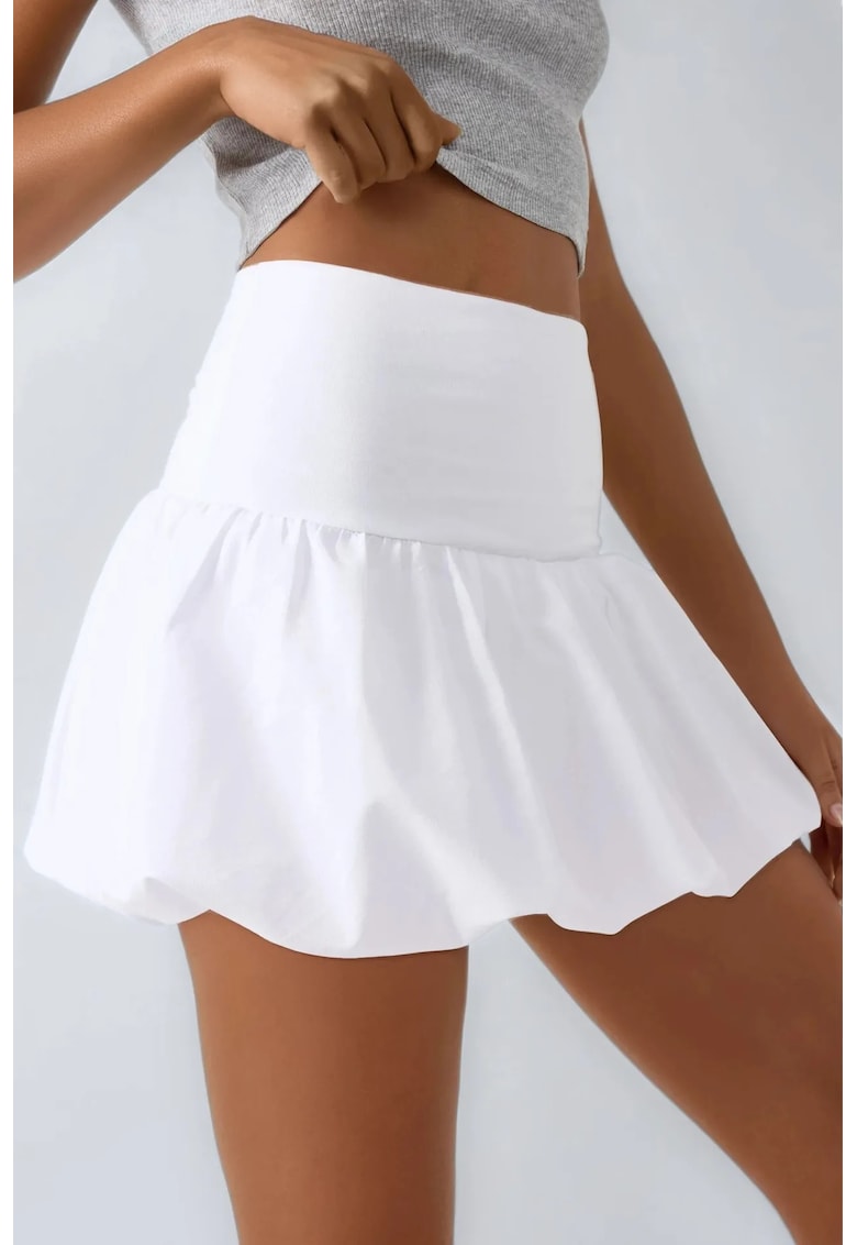 Fusta dama - fusta mini forma balon - alb - textil