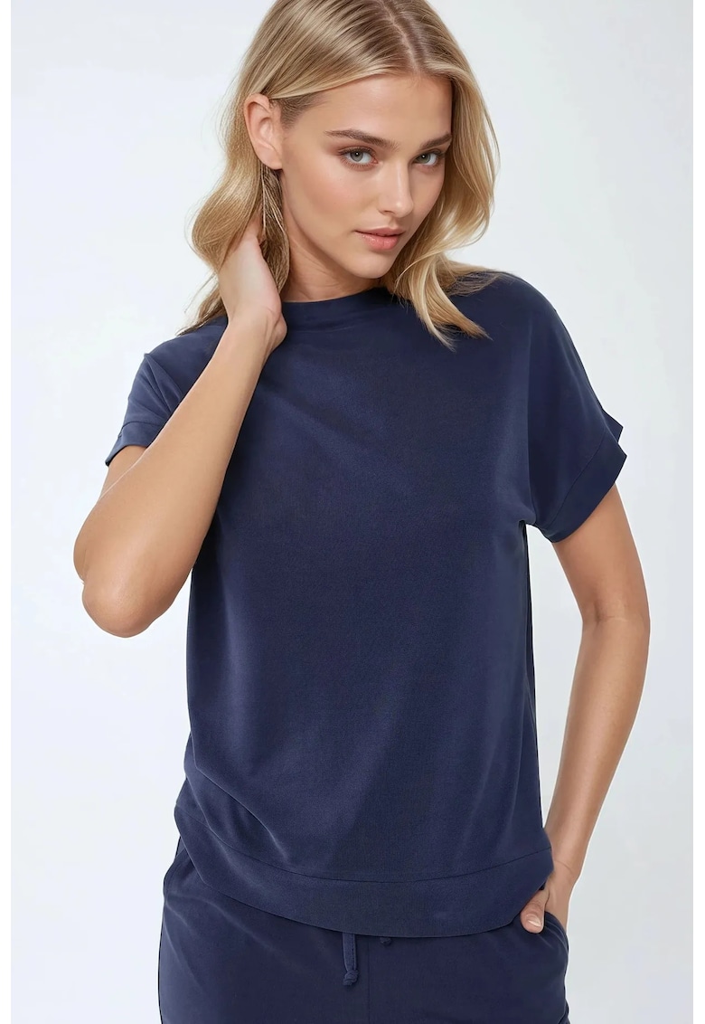 Tricou dama  Soft Touch Basic - maneca scurta - bleumarin - modal/poliester