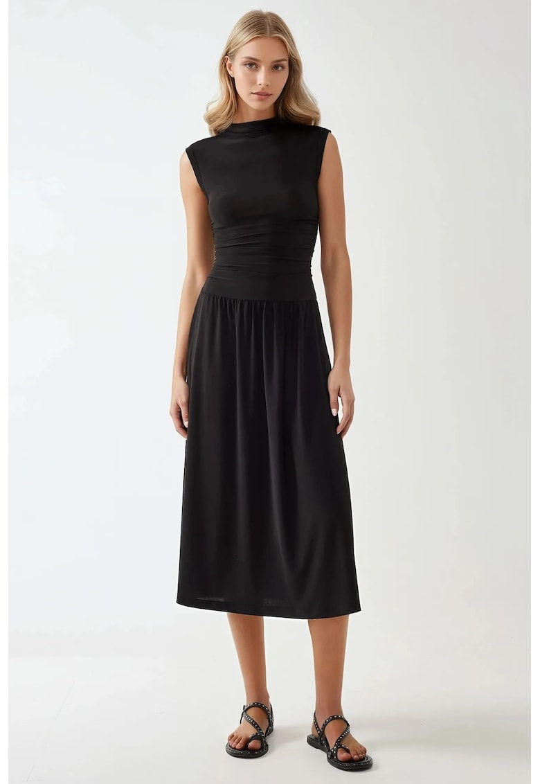 Rochie midi neagra - jerseu