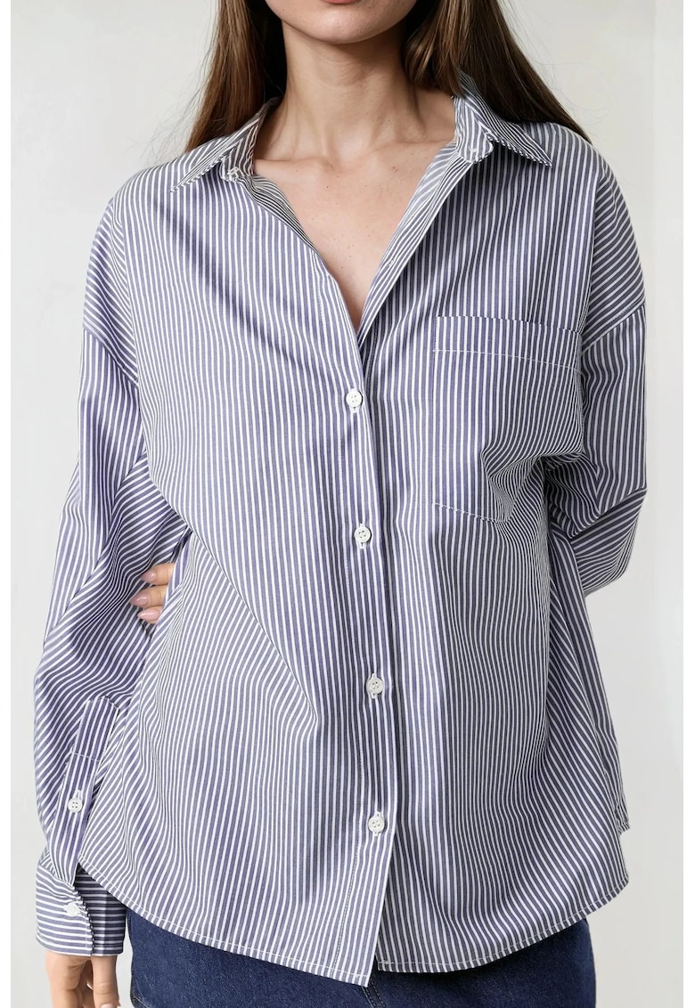 Camasa casual - albastru textil - Albastru