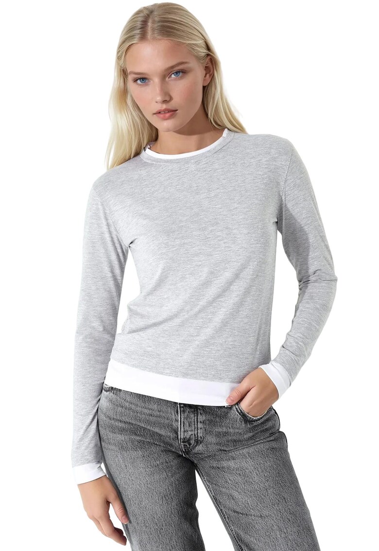 Bluza dama - Jerseu - Gri deschis