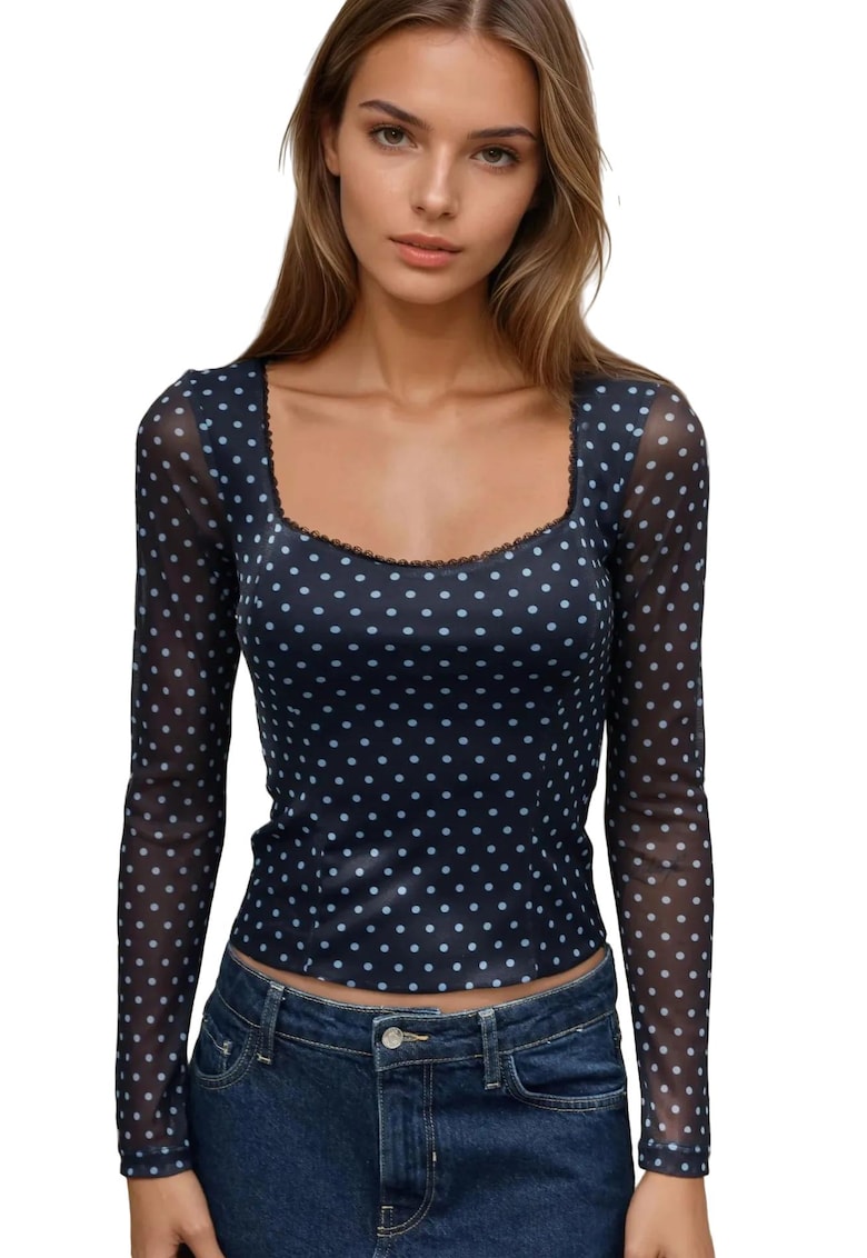 Bluza dama - Albastru inchis - Jerseu