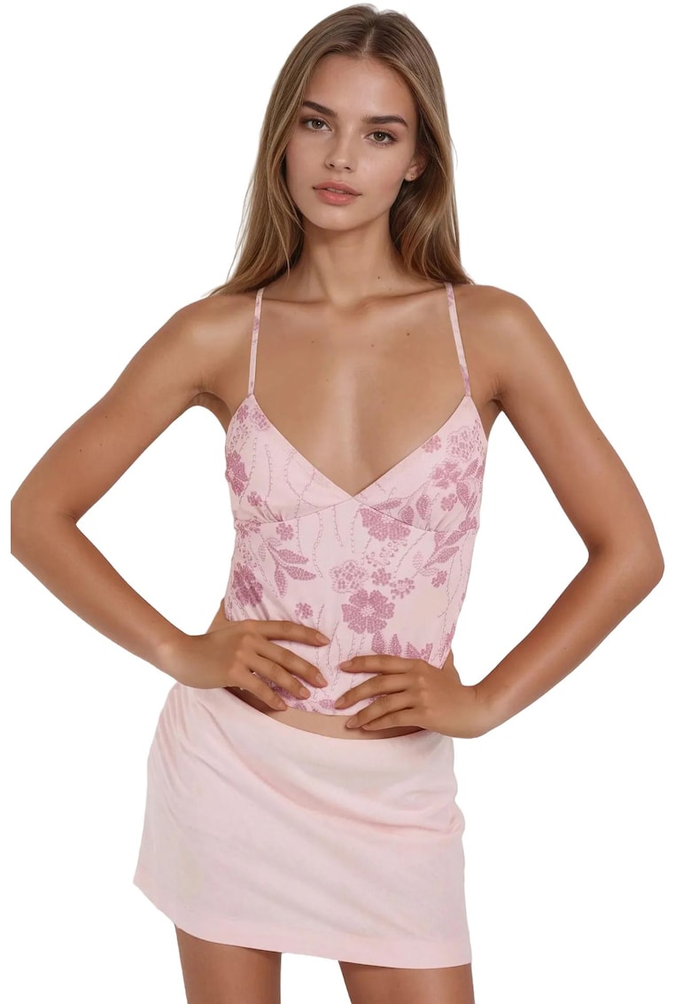 Maiou dama - Textil - Roz - Floral