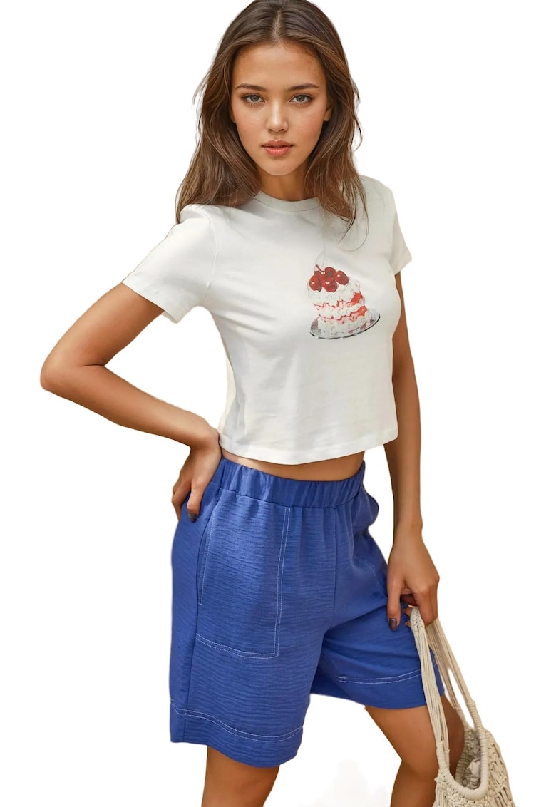 Tricou dama scurt - imprimat