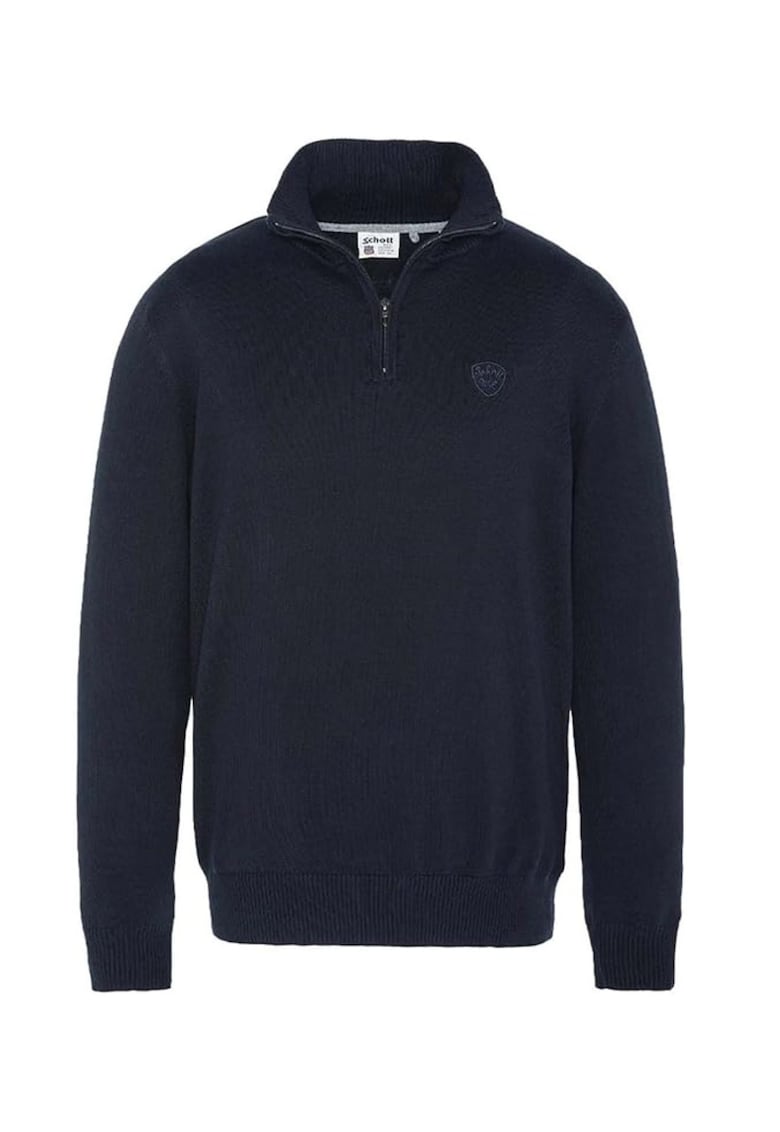 Pulover uni cu fenta cu fermoar - Pulover uni cu fenta cu fermoar -