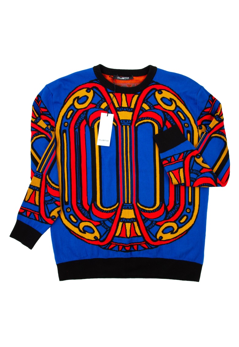 Pulover cu print abstract - Pulover cu print abstract -