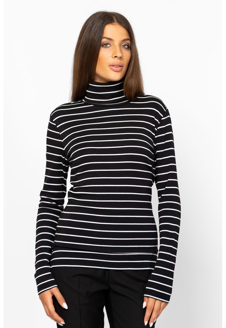 Bluza din amestec de modal cu guler inalt Canva