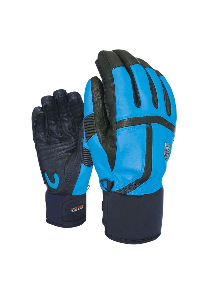 Manusi sport Level Off Piste - piele - albastru - S/M - impermeabile - captuseala din lana