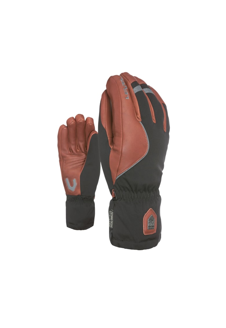 Manusi sport Level - Off Piste - captuseala din lana - insertii din piele de capra - maro -