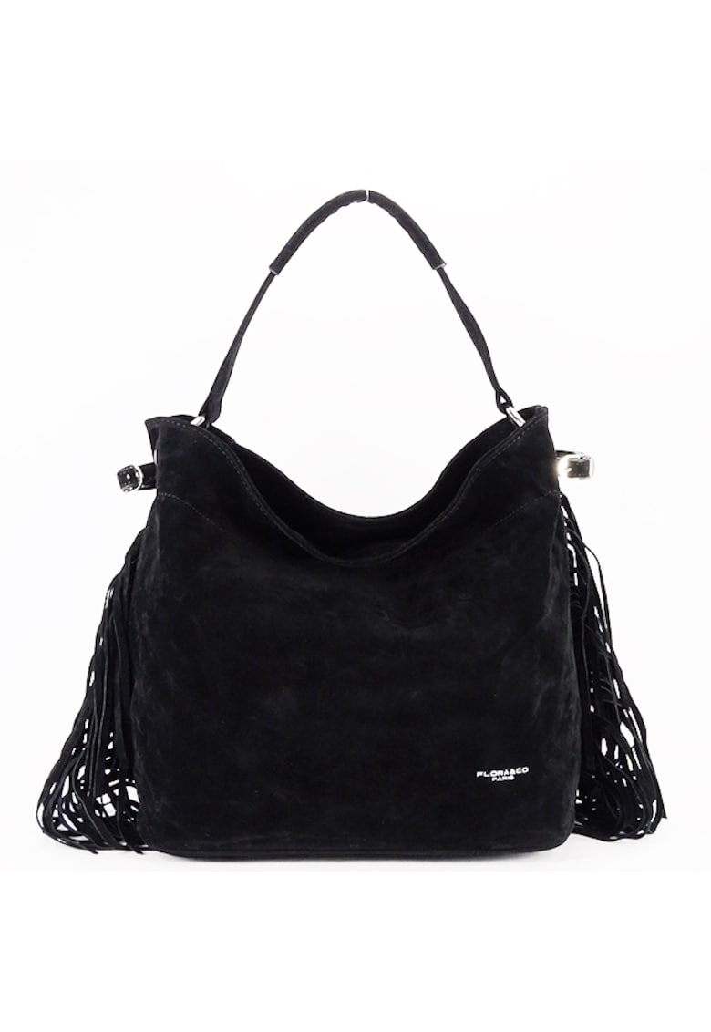 Geanta neagra  cu franjuri F7518 M4 18060