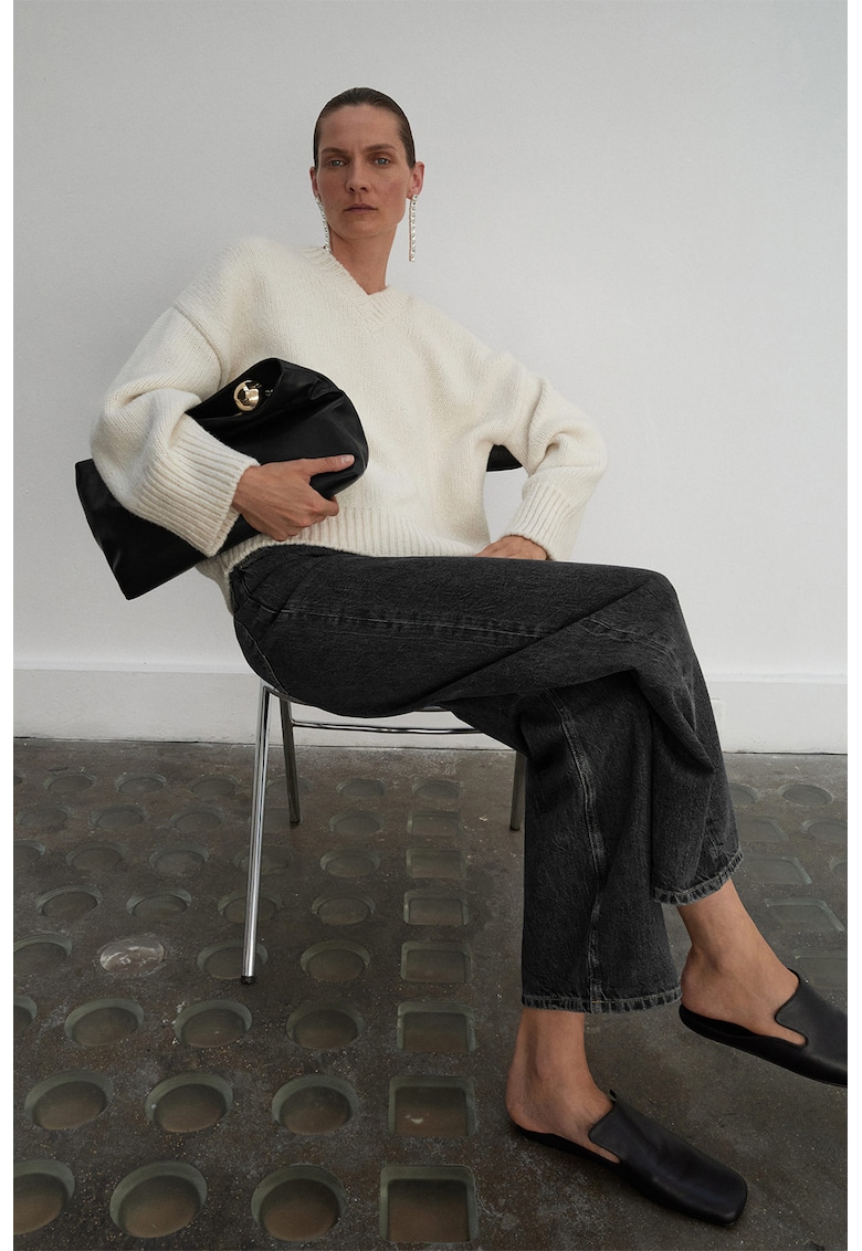 Blugi drepti cu talie inalta - Albastru ultramarin