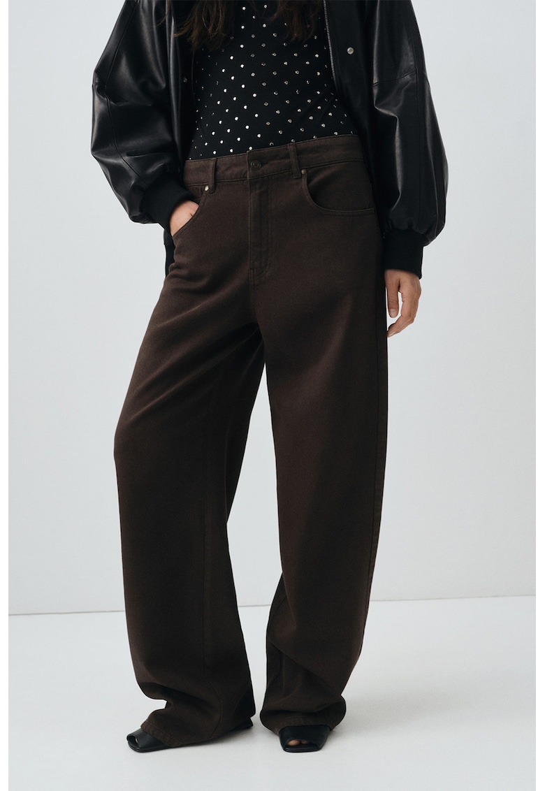 Blugi relaxed-fit din denim cu talie medie