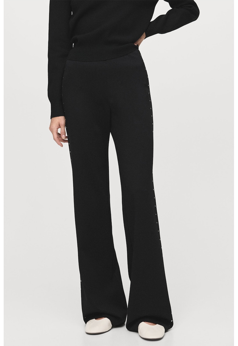 Pantaloni drepti cu strasuri