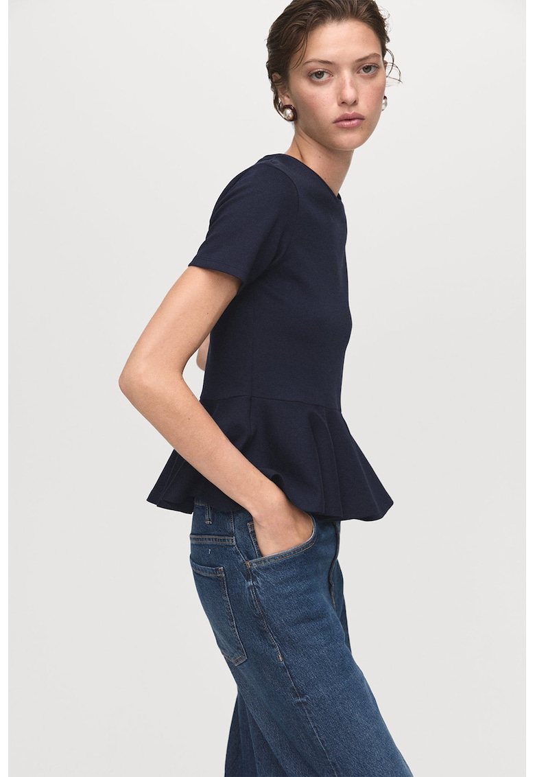 Bluza cu terminatie cu volan si maneci scurte