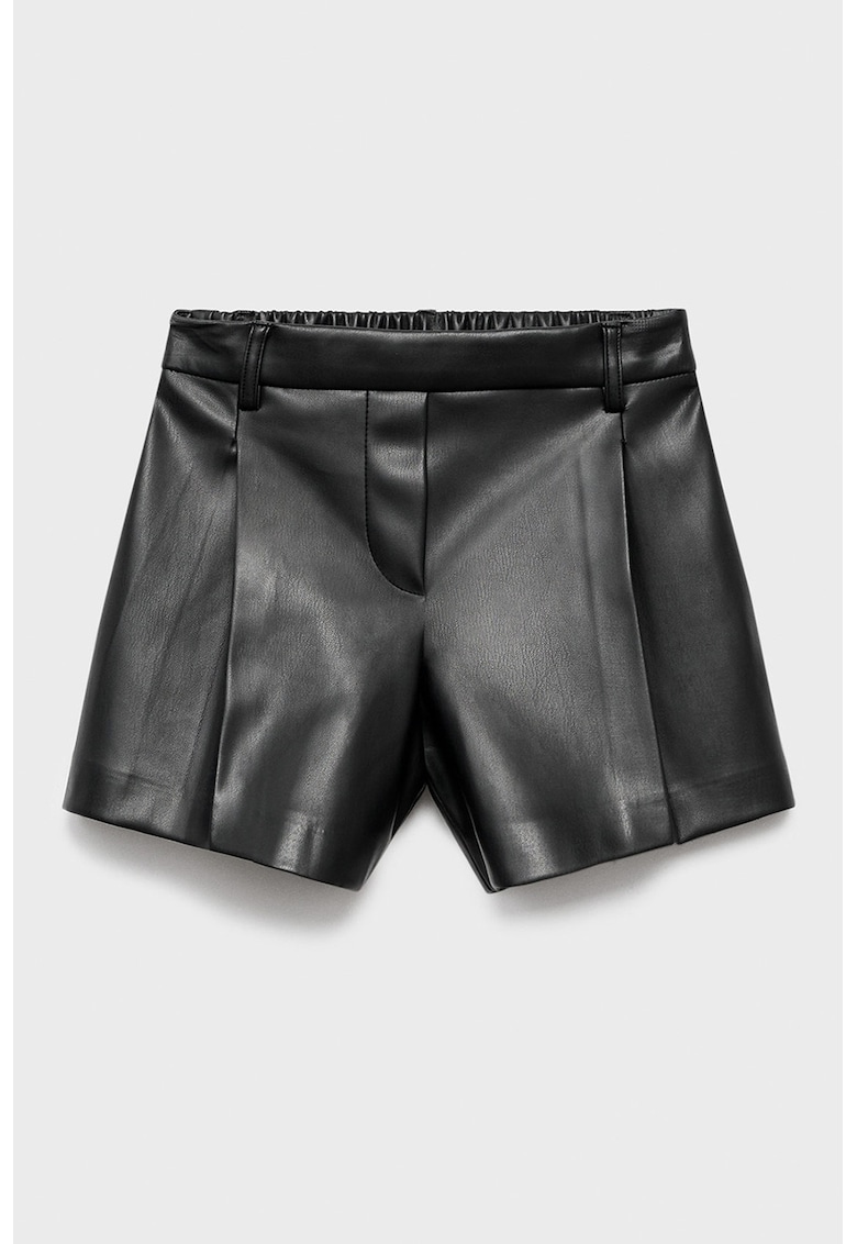 Pantaloni scurti din piele ecologica cu talie elastica