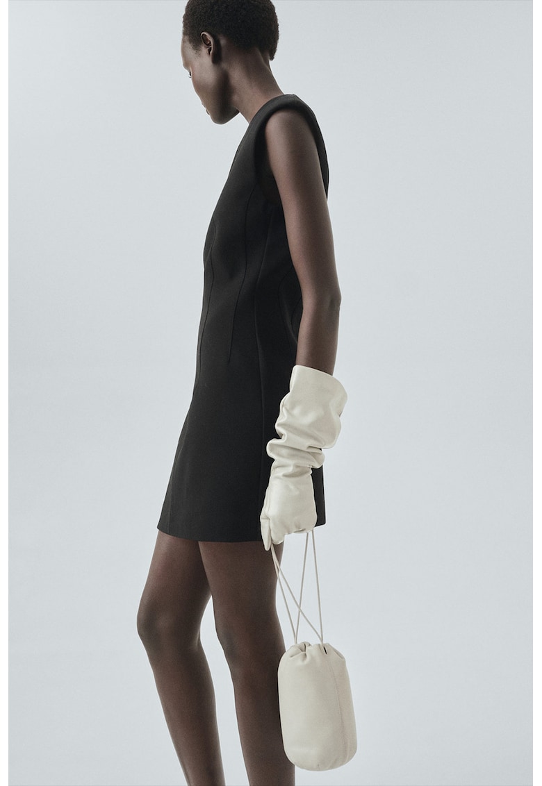 Rochie scurta cu model uni - Negru stins