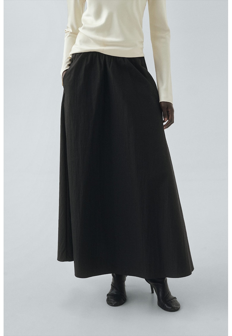 Fusta lunga evazata cu talie elastica
