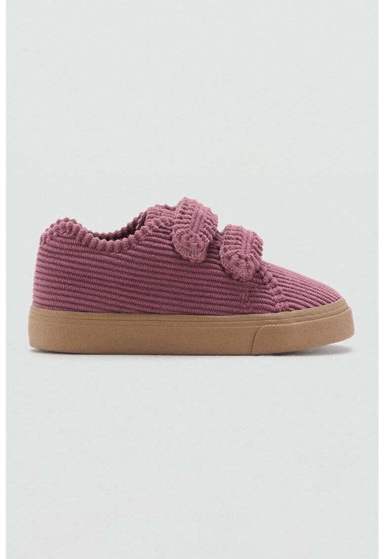 Pantofi sport din reiat cu velcro - Roz fandango