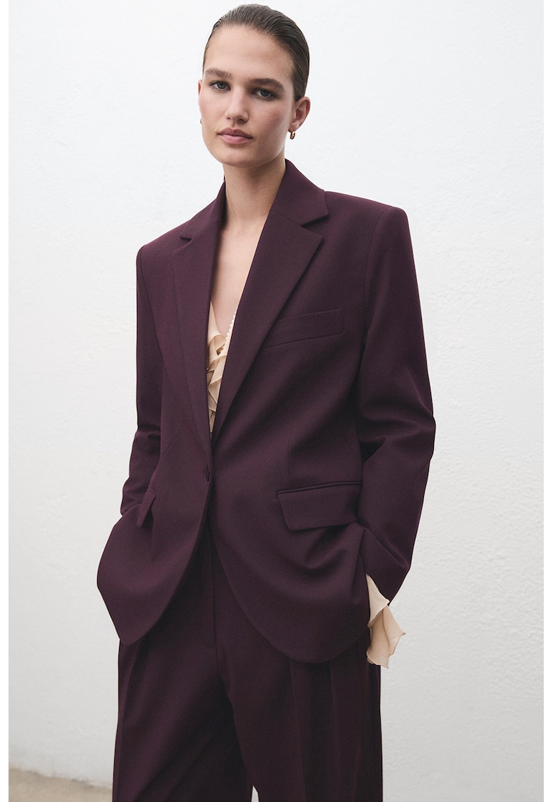 Sacou uni cu croiala regular-ft - Violet tyrian