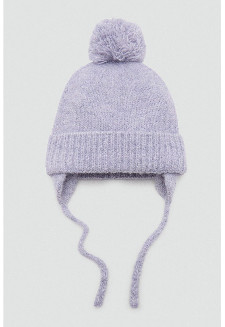 Caciula tricotata cu canafi - Albastru azur