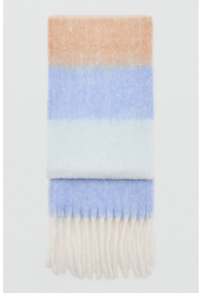 Fular cu dungi si franjuri