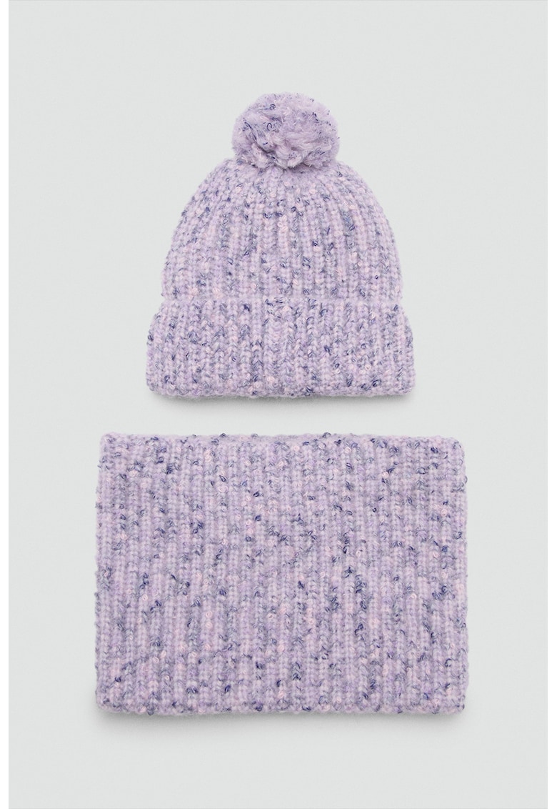 Fular circular din amestec de lana - Lila