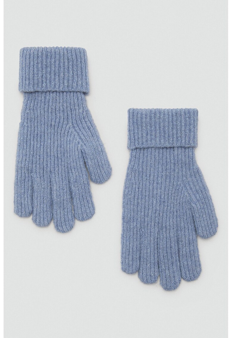 Manusi uni din tricot - Albastru pastel