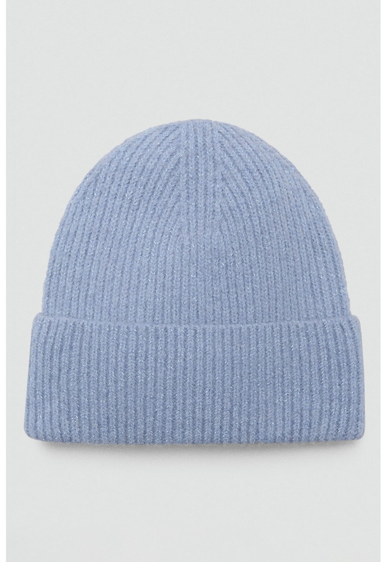 Caciula din tricot cu aspect stralucitor - Albastru pastel